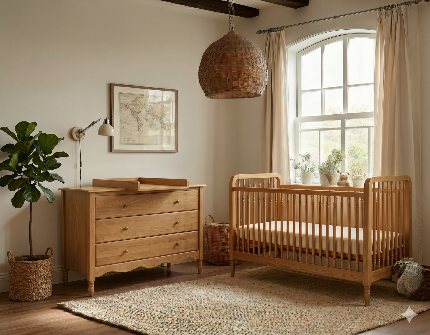 Heritage cot + Toddler Rail - 70x140